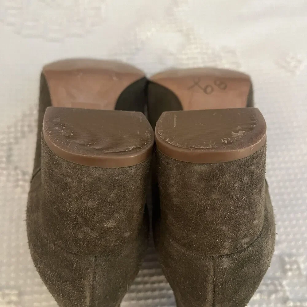 Madewell Olive Green genuine Suede ankle Booties Size 7 festival, music festival - Picture 6 of 11